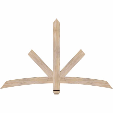 Ekena Millwork Alberta Smooth Timber Gable Bracket, Douglas Fir, 60"W x 38"H x 3 1/2"D x 3 1/2"F, 15/12 Pitch GBW060X38X0404ALB00SDF